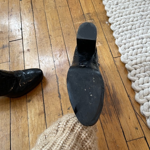 & Other Stories Croc Leather Platform Boots - Picture 7 of 12